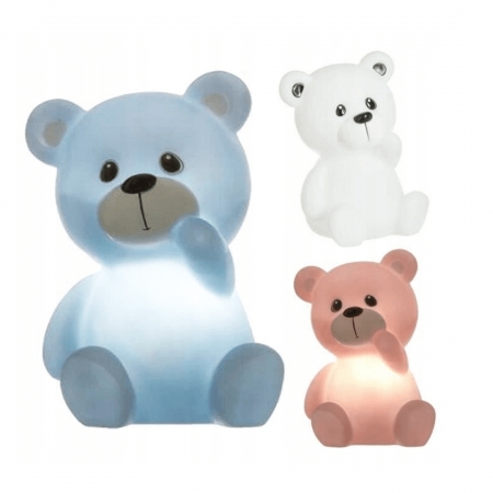 Lampe LED tactile ourson sur balançoire prénom bébé personnalisable
